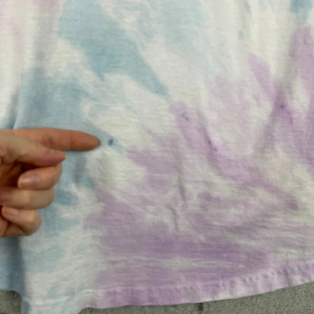 Walt Disney‎ World Spirit Jersey Sweatshirt XS Pink Tie Dye glitter puff letter